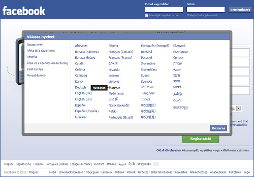 A Facebook magyar nyelvre állítása