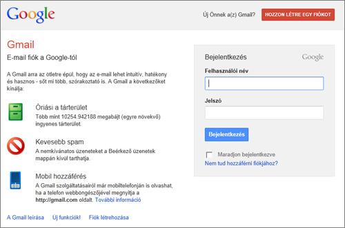 Gmail regisztráció belépés.
