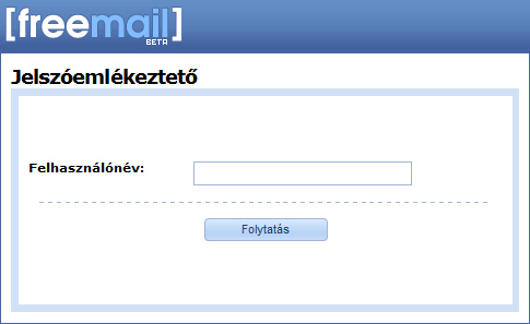 Jelszóemlékeztető űrlap Jelszóemlékeztető űrlap